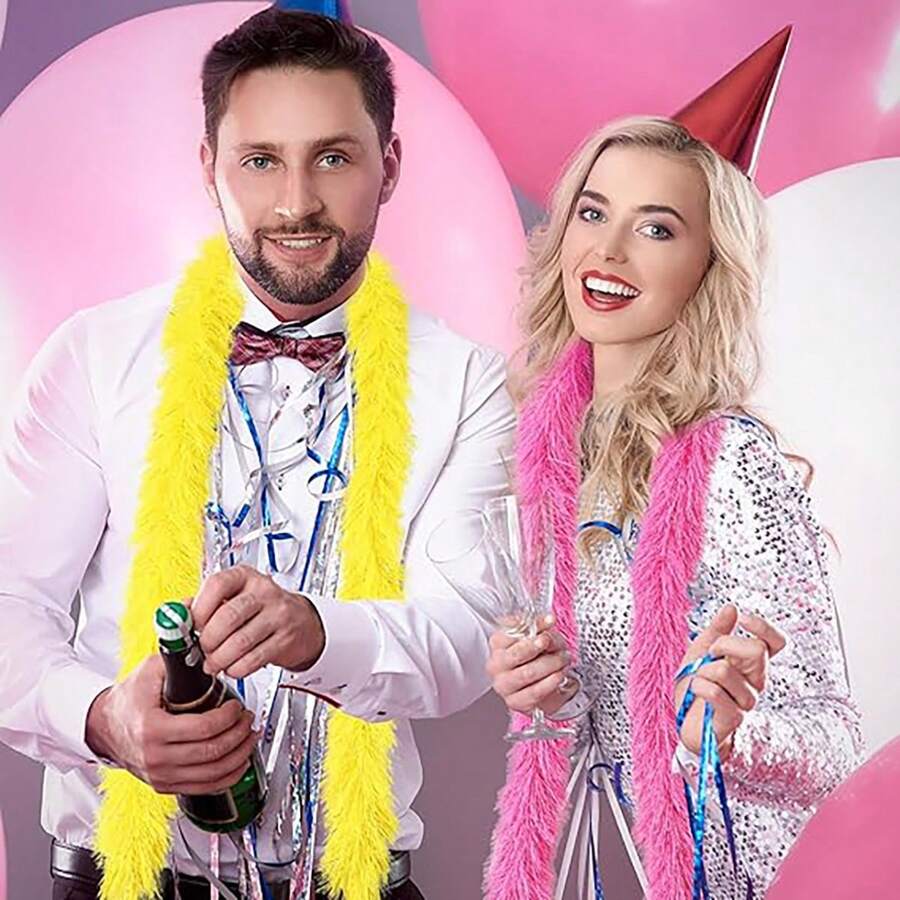 1PC Artificial Feather Artificial Line Ribbon Fire Piece Adult Scarf Ribbon Adult Festival Performance Accessories For Wedding Birthday Tea Party Christmas Hallowmas Costume Decor