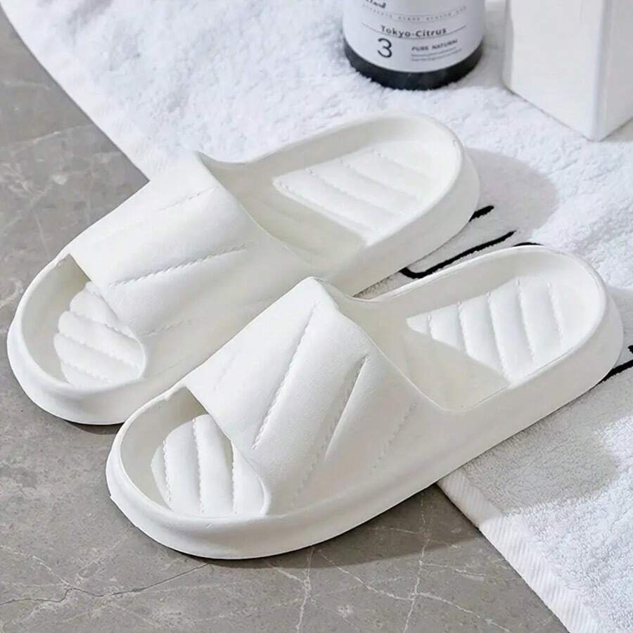 Comfortable Open-Toe Couple Slippers - Lightweight And Non-Slip, Suitable For Indoor, Outdoor, Beach And Shower, Ideal For Spring And Summer Wear