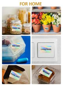 Marklife 2 英寸、1.96 英寸圆形/40X30 毫米/57X30 毫米/14X40 毫米方形全息热敏标签贴纸，圆形可打印彩虹闪光热敏打印机贴纸标签，用于礼品包装，自粘名称价格标签 DIY 定制徽标设计 - 彩色 - 查看 7