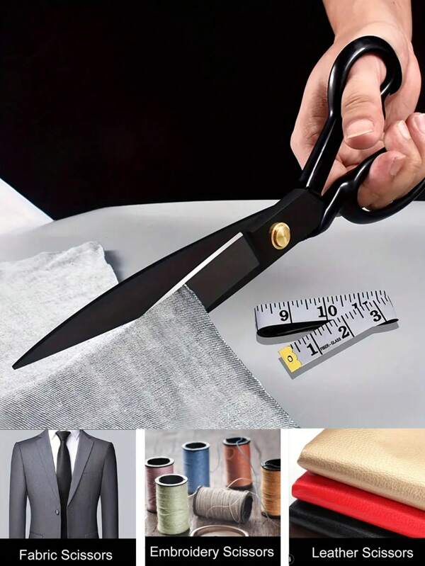 Tijeras de costura profesionales de 8/10/12 pulgadas, de acero al carbono de alta calidad, con mangos ergonómicos, ideales para cortar piel sintética y telas, perfectas para uso doméstico, oficina y diseñadores de moda