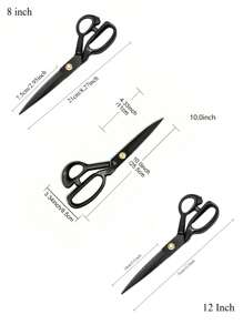 专业 8/10/12 英寸重型缝纫剪刀 - 高碳钢，符合人体工程学的手柄，非常适合切割人造皮革和织物 - 非常适合家庭、办公室和时装设计师