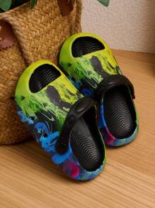 1 Pair Boys' Comfortable Fashion Casual Lightweight Colorful Foam Slippers For Spring/Summer Indoor/Outdoor - Multicolor - View 1
