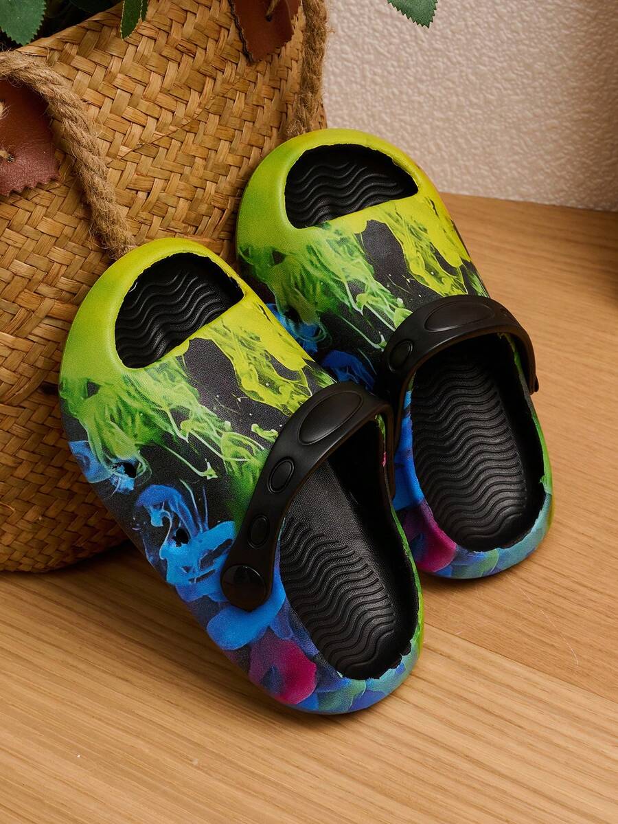 1 Pair Boys' Comfortable Fashion Casual Lightweight Colorful Foam Slippers For Spring/Summer Indoor/Outdoor - Multicolor - View 1