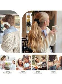 Scrunchies con cremallera, funda de almacenamiento de diadema multifuncional - Scrunchie con bolsillo con cremallera oculta - Anillo de pelo de unicolor minimalista con espacio de almacenamiento secreto para objetos pequeños, accesorio de pelo versátil para adolescentes y adultos, banda elástica de tela