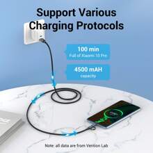 Cable de teléfono VENTION Cable USB 2 en 1 de carga rápida de 60 W, cable de datos USB A a Micro-B/USB-C de 3 A y 480 Mbps, material de TPE y PVC compatible con Samsung Galaxy S10 S9 Plus, bancos de energía, Android, tabletas, portátiles, HDD, primer cable de carga múltiple compatible con iPhone, , OnePlus, Samsung Galaxy S7/HTC, Android, Kindle, , cámara, MP3 Tipo C, Micro-USB - Negro - Ver 5