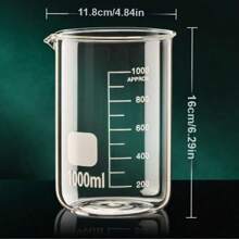 1 pieza Vaso de precipitados de vidrio de borosilicato grueso y transparente, resistente a altas temperaturas, multifuncional, equipo químico de laboratorio, utensilios de cocina resistentes al calor, vaso de precipitados multifuncional - transparente - Ver 18