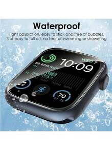2 Stück Apple Watch Hochauflösender Bildschirmschutz mit schwarzem Rand, kratzfest, kompatibel mit Apple Watch Ultra 2 49mm 45mm 44mm 42mm 41mm 40mm 38mm Apple Watch 9 8 7 SE 6 5 4 3 Serie, kein Glas, Geschenk für Geburtstag, Familie, Freunde, Bildschirmschutz, Uhrenabdeckung, wasserdicht, stoßfest, kratzfest, vollständige Abdeckung