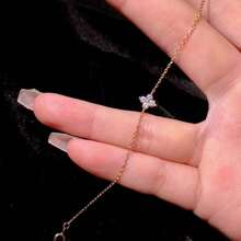 1pc S925 Sterling Silver Clover Crystal Decorated Bracelet, Suitable For Women's Daily Wear - XY-281 - View 1