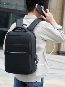 Multifunctional Fashion Casual Backpack Large Capacity Men's Short Trip Business Computer Bag Men Essentials - Multicolor - View 8