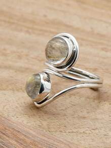 Golden Rutile 925 Sterling Silver Gemstone Adjustable Ring - Golden Rutile - View 4