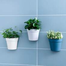 1 pièce pot à fleurs en plastique mural, vase semi-circulaire créatif pour plantes, jardinière hydroponique d'intérieur pour balcon, décoration de jardin, extérieur, jardinière, pot à plantes, jardinage