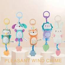 Cute Animal Fabric Soft Plush Hanging Ornaments, Car Hanging, Bed Hanging, Makes Baby Sounds, Baby Toy, Baby Safe Teether Chime, Multiple Options