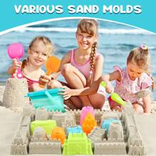 Children's Beach Toy Set 28 Pieces Sand Bucket And Shovel Beach Set Children, Playing Sand Toys With Shovel And Sea Animal Soft Molds, Outdoor Toys For Toddlers Over 3 Years Old - Multicolor - View 2