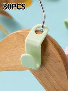 30PCS/20PCS Ganchos de cabide de suspensão multicamadas, ganchos organizadores de armários que economizam espaço para diferentes tipos de cabides, clipes conectores de cabides empilháveis