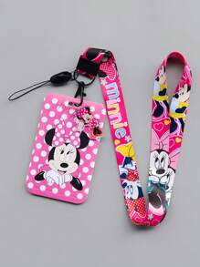 Portacarte di Cartoni Animati  St, Portacard per Studenti con Predino a Trasferimento Termico, Cordino in Poliestere per Badge ID, Regali per il Ritorno a Scuola