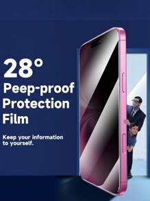 9H+钢化玻璃屏幕保护膜，兼容 16 Pro Max、16、16 Pro、16 Plus、14 Pro Max 6.7、17、17 Pro、17 Pro Max、17 Air等机型。防刮花，保护隐私，兼容手机壳，单片装。 - 黑色 - 查看 4