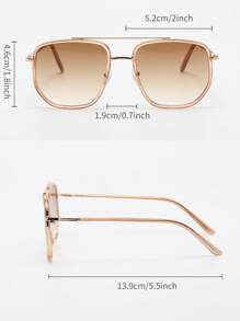 Visivana Gafas de sol de moda unisex estilo aviador retro con marco grande de metal, diseño clásico para exteriores, viajes, playa, uso casual, protección solar de verano, conducción elegante y moderna - Champán - Ver 5