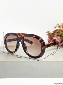 新款时尚复古超大矩形时尚眼镜，男女通用街头风格户外步行街派对休闲日常节日海滩度假简约个性化时尚眼镜，适合女士夏季海滩度假、户外、旅行 - 彩色 - 查看 4