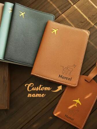 2 ชิ้น, กระเป๋าใส่พาสปอร์ตแบบกำหนดเอง กระเป๋าใส่พาสปอร์ตและป้ายกระเป๋าเดินทางสไตล์เส้นทางเครื่องบินอย่างง่ายแบบกำหนดเอง กิจกรรมการเดินทาง อุปกรณ์เสริมเกี่ยวกับรูปถ่ายสำหรับการเดินทางของผู้หญิงและผู้ชาย, ที่ปกป้องพาสปอร์ต, กระเป๋าใส่บัตรเครดิตสำหรับการเดินทาง, ที่ปกป้องบัตรประจำตัวและพาสปอร์ต กลับไปโรงเรียน