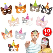 10 Mặt nạ sinh nhật mèo, đồ trang trí tiệc sinh nhật mèo, đồ dùng tiệc sinh nhật cho mèo - Nhiều màu - Xem 1
