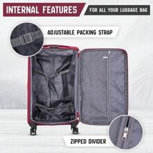 29" Large Suitcase Super Lightweight 20% Expandable 4 Wheels Spinner Soft Shell Check In  For 23kg - Red - View 4