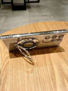 Neuer Handyschale mit verstecktem Ringhalterstück, Farbverlauf Glitzer Galvanisierung TPU Hülle kompatibel mit iPhone 16, iPhone 16 Pro Max, iPhone 15, iPhone 15 Pro Max, 12 Pro Max, 13 Pro Max, 14 Pro Max, 13, 14, 11, 12Pro, 14, iPhone XS, XR, 78P, 78GES2, A13 4G, A22, A21S, A51 4G, A52, S22 Ultra, A33 5G, A53, A23, S23 Ultra, S24, A15, S23, A73, Redmi, OPPO, MOTO Handys, wasserdicht, stoßfest, kratzfest - Silber - Übersicht 5