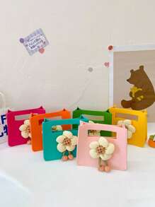 1PC Flower Crossbody Bag, Shoulder Candy Color, Three-Dimensional Flowers, Cute Casual Style, Large Capacity To Meet Basic Storage Needs, Personalized Design, Comfortable Straps, Suitable For Daily Outings, Shopping, Travel, Taking Pictures, Showing Personalized, Fashionable And Versatile, Gifts Children, Birthday - Flower Crossbody Bag - View 1