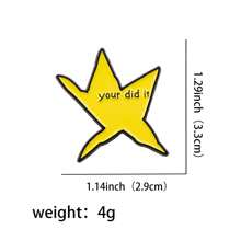 趣味“你做到了”星形珐琅别针胸针松针翻领别针背包徽章服装配饰时尚珠宝朋友礼物 - NR10087 - 查看 7