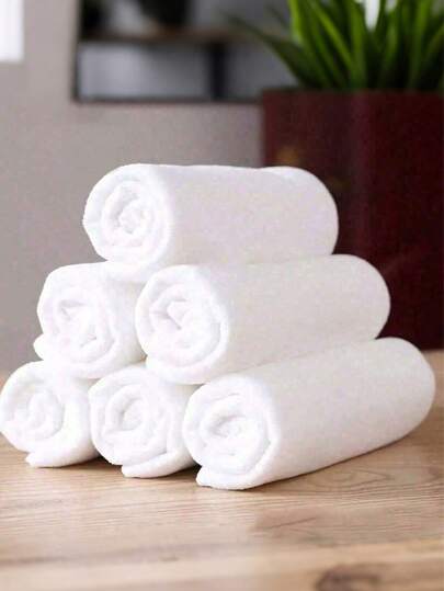 10-1pc Simple White Face Towel, Hotel Lint-Free Towel For Bathroom, Soft Absorbent Face Towel, Woven, Lightweight, Super Absorbent Square Face Towels - Modern Style, Soft And Comfortable,Travel Bathroom Essentials,Bathroom Supplies Bathroom Decor Fall Decor Back To School For Beauty Salon Home Bathroom