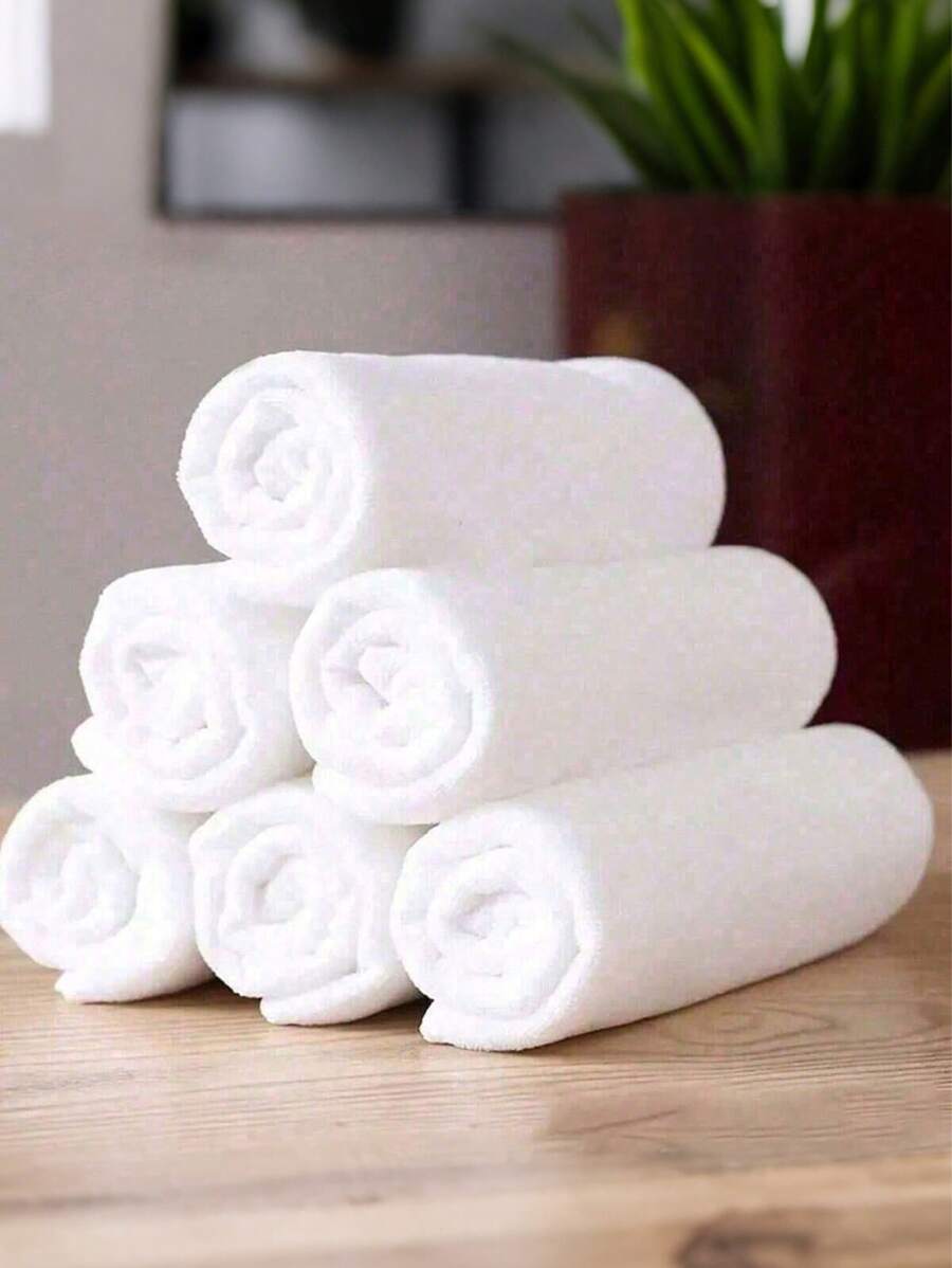 10-1 pieza Toalla de cara blanca simple, toalla sin pelusa de hotel para el baño, toalla de cara suave y absorbente, tejida, ligera, toallas de cara cuadradas súper absorbentes - Estilo moderno, suave y cómodo, artículos esenciales de baño de viaje, suministros de baño, decoración de baño, decoración de otoño, de vuelta a la escuela para salón de belleza, hogar, baño