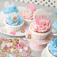 300 cái/gói Bông giấy hình gấu bông cho bé, Thích hợp cho tiệc tiết lộ giới tính, Tiệc gấu bông, Trang trí bàn tiệc sinh nhật, 0,98 inch (Xanh lam, Nâu) - Nhiều màu - Xem 11