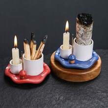1pc Ceramic Cute Mushroom Incense Burner Holder, Sage Holder For Burning, Incense Holder For Sticks, High Quality Ceramic Burner, Aromatherapy Burner For Meditation, Yoga And Home Decor