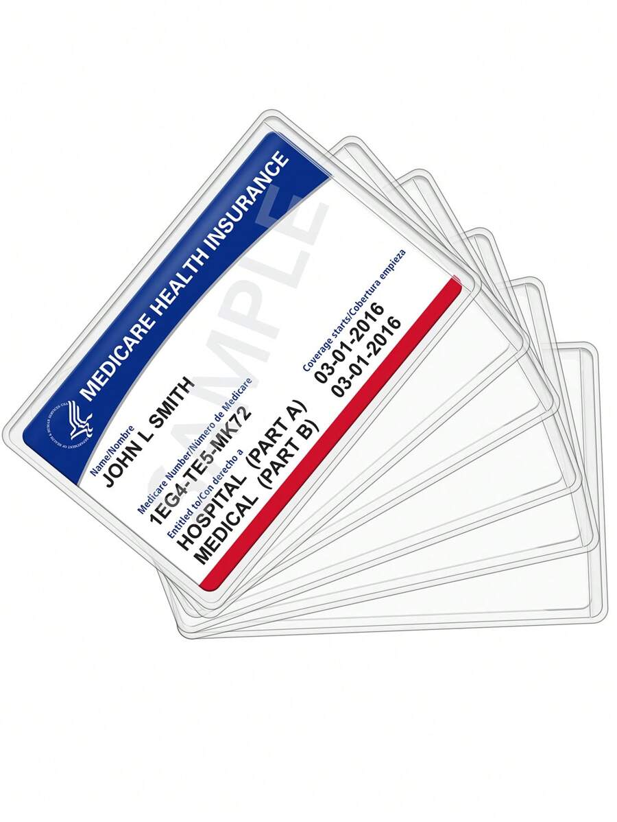 全新卡夹保护套，透明身份证套，身份证套，银行公交卡保护套，保管您的新医保卡、信用卡、名片和社会保障卡！（不包括卡片）