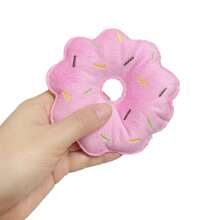 PETSIN 4 Peças Conjunto de Brinquedos de Pelúcia Fofos e Com Som para Cães e Gatos Pequenos - Designs de Pirulito, Estrela, Rosquinha e Morango - Brinquedos Interativos e Companheiros para Dormir, Brinquedos para Cães, Brinquedo de Roer para Cães, Suprimentos Interativos