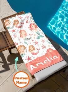 Personalized Kids Beach Towel,Summer Birthday Gift For Kids,Summer Vibes,Girls Beach Trip,Custom Beach Towel,Swimming Pool,Beach Decor,Multi-Functional,Ornamental,Letter,Stylish,Modern,Colorful,Cute,Adorable,Casual,Custom,Personalised,Unique,Customized,Ideal Gifts For Him,Ideal Gifts For Her - Multicolor - View 8