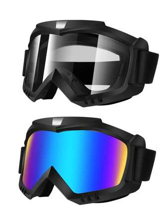 越野摩托车护目镜，摩托车护目镜 1/2 包 ATV 护目镜 骑行护目镜 滑雪护目镜 防风眼镜 赛车护目镜