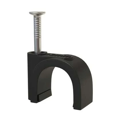 100PCS Round Cable Clips - Ethernet Cable Nails And Wire Tacks For Cable Organization And Management (Black)