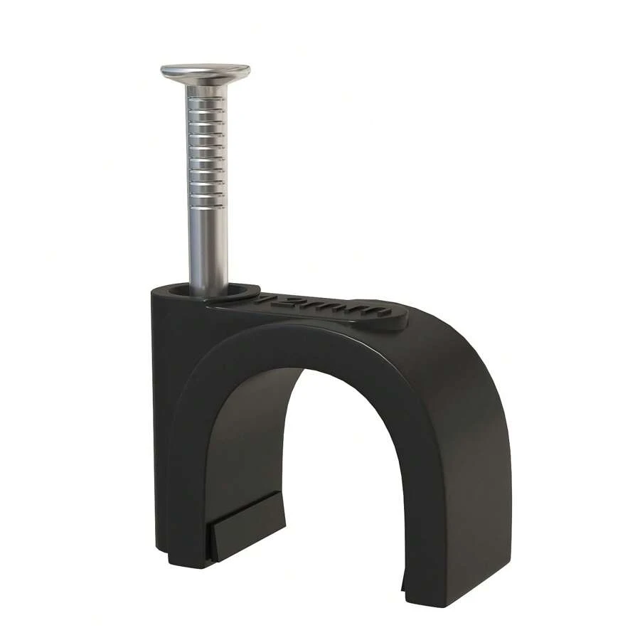 100PCS Round Cable Clips - Ethernet Cable Nails And Wire Tacks For Cable Organization And Management (Black) - As Shown - View 1