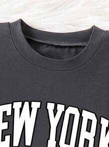 Tween Boy Letter Graphic Print Crew Neck Short Sleeve T-Shirt And Shorts Set