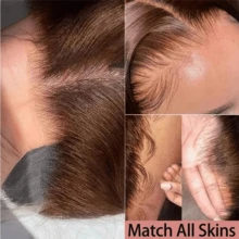 13x4 Lace Front Body Wave Transparent HD Lace Brown Bob Wigs For Women 150% Density Chocolate Brown Body Wave Bob Wig Human Hair Pre Plucked 4# Colored Bob Wig Human Hair - S4 - View 12