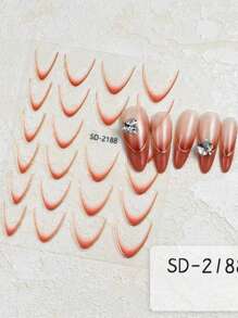 Set da 5 pezzi di decorazioni per unghie primaverili/estive, adesivi per arte di unghie con design a linee e sfumature di colore, stickers autoadesivi per decorazioni unghie fai-da-te, strumenti di guida per unghie a pressione