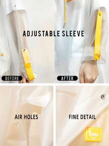 L-Rain Durable TPU Clear Rain Coat For Adults - Women And Men Fashion Hooded Rain Poncho - 白色 - 查看 5