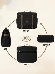 NEWHEY Messenger Bag Men 15.6 Inch Laptop Bag Vintage Canvas Briefcase Retro Work Computer Bag Large Shoulder Bag Water Resistant Cross-Body Satchel Bag For Business Office College Travel Laptop Case - Multicolor - View 7