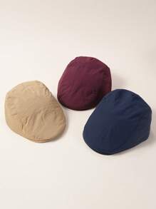 1pc Kids British Style Quick-Dry Beret Hat, Solid Color Versatile Simple Japanese Front Cap, Retro Newsboy Hat - Berets - View 11