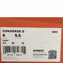 Converse 2024 男女通用 Chuck 70S SEASONAL 帆布高帮运动鞋 A01682C - 白色 - 查看 7