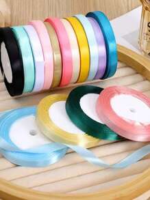 1 Roll 1cm X 25yd Satin Ribbon Hairbands DIY Craft Gift Wrapping Cake Decoration Strings - Multicolor - View 3