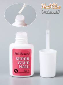 7g 超强粘性指甲胶，带刷子，快干凝胶粘合剂，适用于假指甲、丙烯酸指甲、按压指甲和装饰性假指甲，持久粘合涂抹器，非常适合迷你水钻美甲装饰