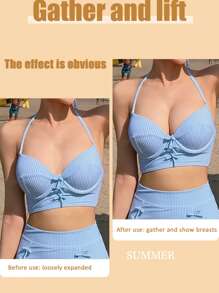 1 对双面自粘胸垫，胸垫粘垫，可重复使用衬垫，胸罩比基尼隐形加厚胸垫防水游泳 - 杏色 - 查看 7