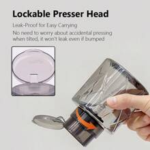 ART LALIC 220ml Lockable Empty Pump Dispenser Refillable Bottle, Nail Manicure Cleaner Makeup Remover Container Press Bottle