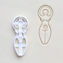 2 Stücke Spiral-Göttin und Dreifach-Gottesplätzchen-Schneide, Neopagan Stern Mond Göttin Keltisch, Wikanischer Pagan Göttin Keksform